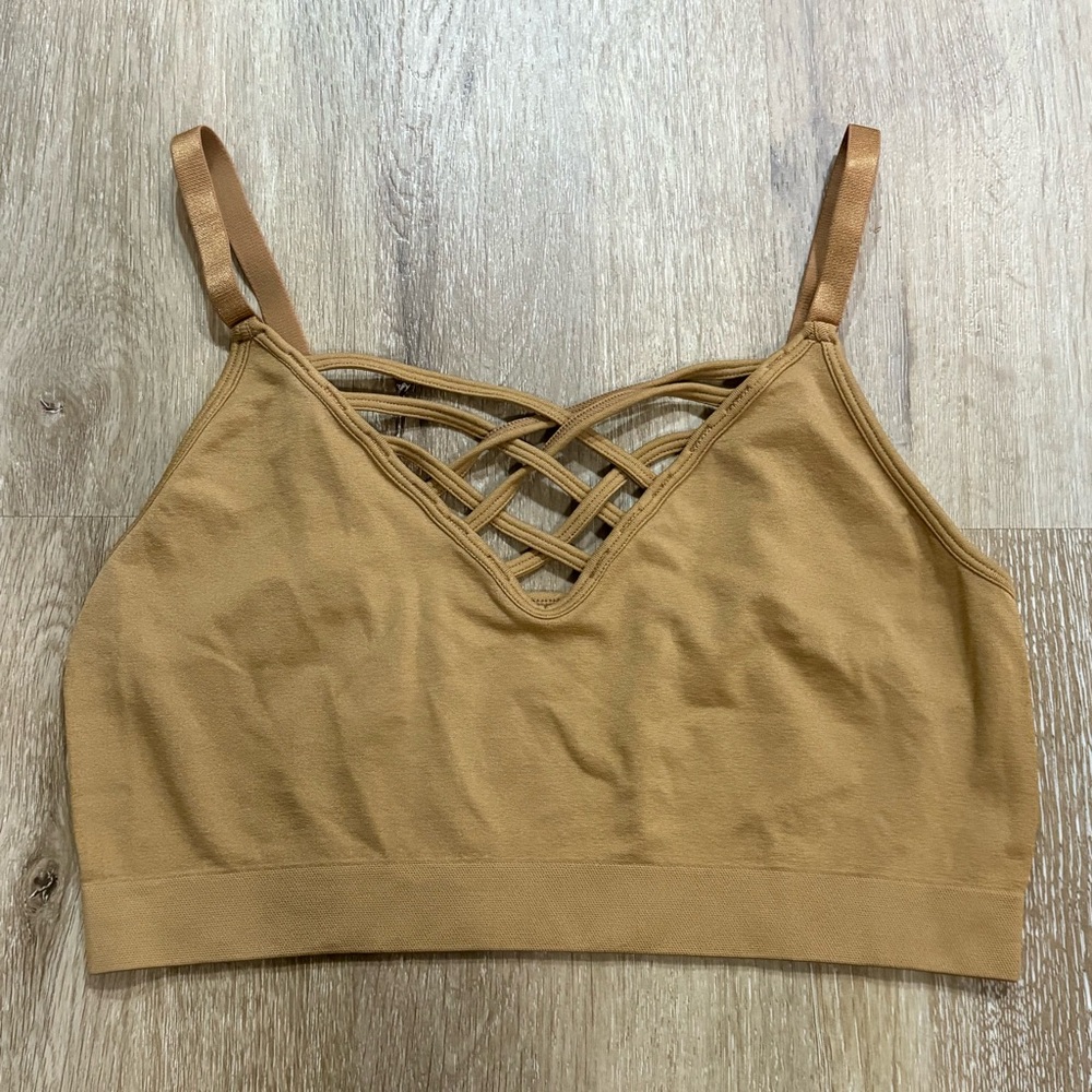 Zenana Outfitters Bralette Tan Size L/XL (NWOT)